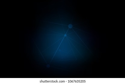 Dark BLUE vector texture with disks, lines. Decorative design in abstract style with triangle structure. Pattern can be used as texture of wallpapers.