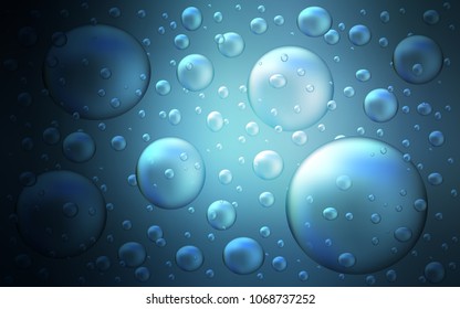 Dark BLUE vector texture with disks. Blurred bubbles on abstract background with colorful gradient. Beautiful design for your business natural advert.