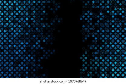 Dark BLUE vector  texture with disks. Blurred decorative design in abstract style with bubbles. New design for ad, poster, banner of your website.