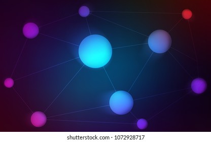 Dark BLUE vector texture with disks, lines. Colorful illustration with circles and lines in futuristic style. Completely new template for your brand book.