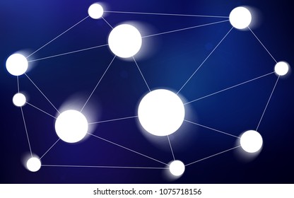 Dark BLUE vector texture with disks, lines. Illustration with set of colorful abstract circles and lines. Completely new template for your brand book.