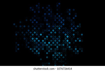 Dark BLUE vector  texture with disks. Blurred decorative design in abstract style with bubbles. Completely new template for your brand book.