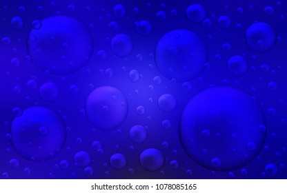 Dark BLUE vector texture with disks. Glitter abstract illustration with blurred drops of rain. Beautiful design for your business natural advert.