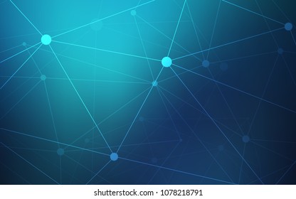 Dark BLUE vector texture with disks, lines. Decorative design in abstract style with triangle structure. Pattern can be used as texture of wallpapers.