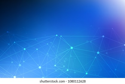 Dark BLUE vector texture with disks, lines. Colorful illustration with circles and lines in futuristic style. New design for ad, poster, banner of your website.