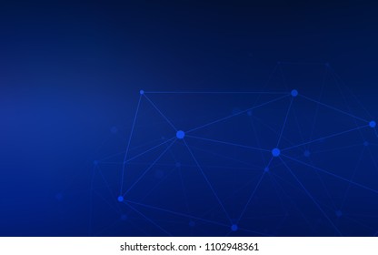 Dark BLUE vector texture with disks, lines. Modern abstract colorful illustration with spheres and lines. Completely new template for your brand book.