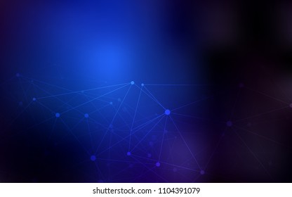 Dark BLUE vector texture with disks, lines. Modern abstract colorful illustration with spheres and lines. Pattern can be used as texture of wallpapers.