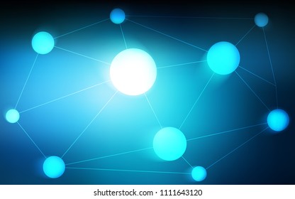 Dark BLUE vector texture with disks, lines. Abstract illustration with colorful discs and triangles. Pattern can be used as texture of wallpapers.
