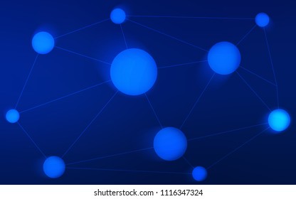 Dark BLUE vector texture with disks, lines. Decorative design in abstract style with triangle structure. Beautiful design for your business advert.