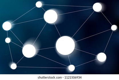 Dark BLUE vector texture with disks, lines. Decorative design in abstract style with triangle structure. Pattern can be used for futuristic ad, booklets.