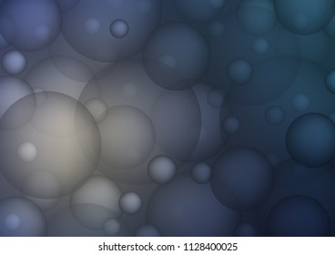 Dark BLUE vector texture with disks. Abstract illustration with colored bubbles in nature style. The pattern can be used for ads, leaflets of liquid.