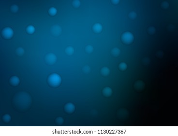 Dark BLUE vector texture with disks. Illustration with set of shining colorful abstract circles. New design for ad, poster, banner of your website.
