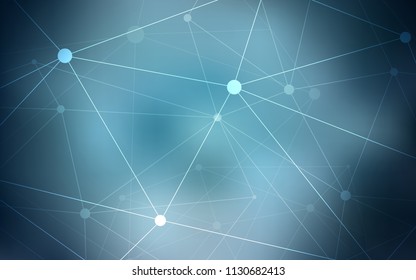 Dark BLUE vector texture with disks, lines. Illustration with set of colorful abstract circles and lines. Pattern can be used for ads, leaflets.