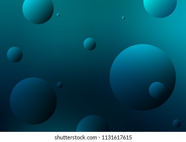 Dark BLUE vector texture with disks. Glitter abstract illustration with blurred drops of rain. New design for ad, poster, banner of your website.