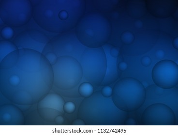 Dark BLUE vector texture with disks. Blurred decorative design in abstract style with bubbles. The pattern can be used for aqua ad, booklets.