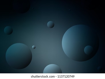 Dark BLUE vector texture with disks. Illustration with set of shining colorful abstract circles. Completely new template for your brand book.