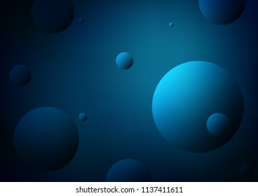 Dark BLUE vector texture with disks. Illustration with set of shining colorful abstract circles. The pattern can be used for beautiful websites.