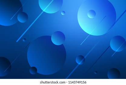 Dark BLUE vector texture with disks. Blurred decorative design in abstract style with bubbles. Pattern can be used for futuristic ad, booklets.