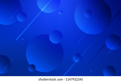 Dark BLUE vector texture with disks. Blurred bubbles on abstract background with colorful gradient. Pattern can be used for beautiful websites.