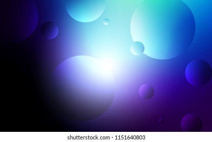 Dark BLUE vector texture with disks. Blurred decorative design in abstract style with bubbles. Beautiful design for your business advert.