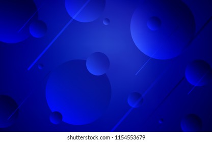Dark BLUE vector texture with disks. Glitter abstract illustration with blurred drops of rain. Pattern can be used as texture of wallpapers.