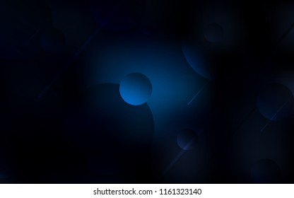 Dark BLUE vector texture with disks. Illustration with set of shining colorful abstract circles. Pattern can be used for ads, leaflets.
