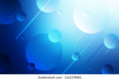 Dark BLUE vector texture with disks. Modern abstract illustration with colorful water drops. Pattern can be used for futuristic ad, booklets.