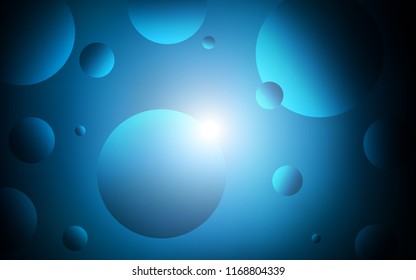 Dark BLUE vector texture with disks. Beautiful colored illustration with blurred circles in nature style. Pattern can be used as texture of wallpapers.