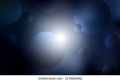Dark BLUE vector texture with disks. Beautiful colored illustration with blurred circles in nature style. Pattern can be used for beautiful websites.