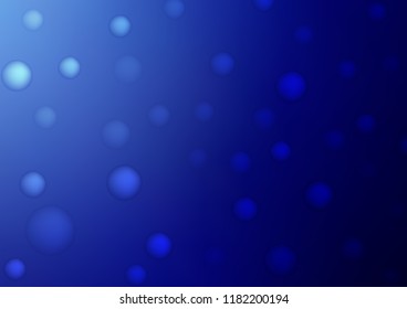 Dark BLUE vector texture with disks. Blurred decorative design in abstract style with bubbles. Beautiful design for your business natural advert.