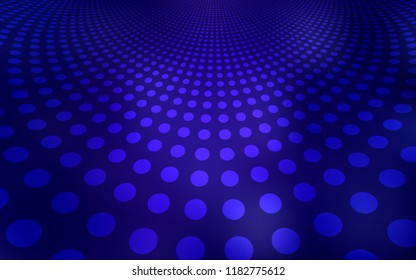 Dark BLUE vector texture with disks. Modern abstract illustration with colorful water drops. Pattern can be used for beautiful websites.