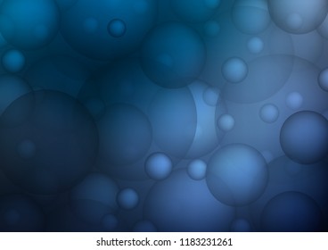 Dark BLUE vector texture with disks. Beautiful colored illustration with blurred circles in nature style. The pattern can be used for ads, leaflets of liquid.