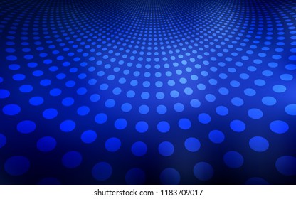 Dark BLUE vector texture with disks. Illustration with set of shining colorful abstract circles. Pattern can be used for ads, leaflets.