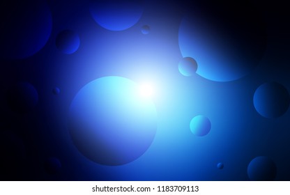 Dark BLUE vector texture with disks. Blurred decorative design in abstract style with bubbles. Pattern can be used for ads, leaflets.