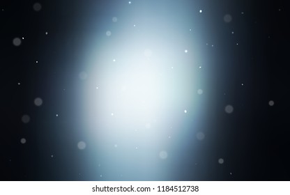 Dark BLUE vector texture with disks. Glitter abstract illustration with blurred drops of rain. Completely new template for your brand book.