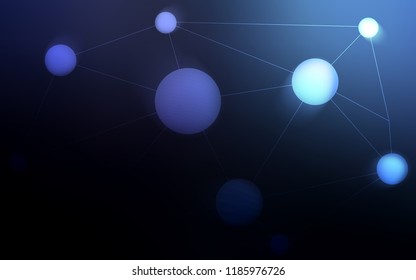 Dark BLUE vector texture with disks, lines. Colorful illustration with circles and lines in futuristic style. Beautiful design for your business advert.
