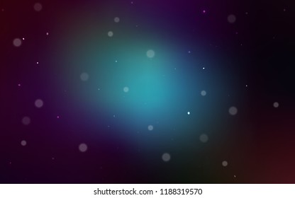 Dark BLUE vector texture with disks. Modern abstract illustration with colorful water drops. Pattern can be used for ads, leaflets.