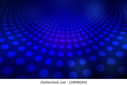 Dark BLUE vector texture with disks. Illustration with set of shining colorful abstract circles. Pattern can be used as texture of wallpapers.