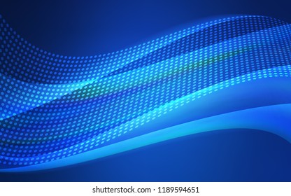 Dark BLUE vector texture with disks, lines. Modern abstract colorful illustration with spheres and lines. Design for textile, fabric, wallpapers.
