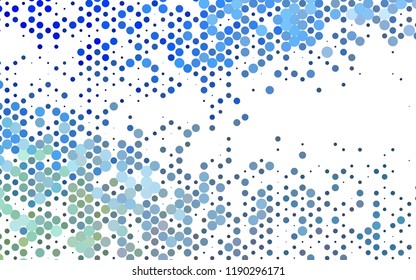 Dark BLUE vector texture with disks. Modern abstract illustration with colorful water drops. Design for posters, banners.