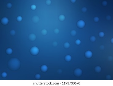 Dark BLUE vector texture with disks. Beautiful colored illustration with blurred circles in nature style. Beautiful design for your business natural advert.