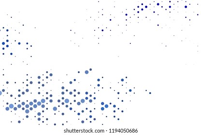 Dark BLUE vector texture with disks. Glitter abstract illustration with blurred drops of rain. Pattern for ads, booklets.