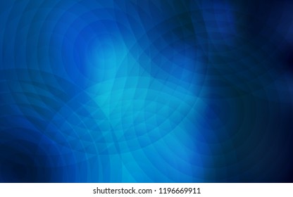 Dark BLUE vector texture with disks. Beautiful colored illustration with blurred circles in nature style. Pattern can be used as texture of wallpapers.