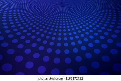 Dark BLUE vector texture with disks. Blurred decorative design in abstract style with bubbles. New design for ad, poster, banner of your website.