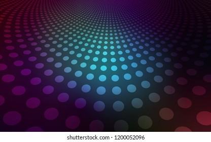 Dark BLUE vector texture with disks. Modern abstract illustration with colorful water drops. New design for ad, poster, banner of your website.