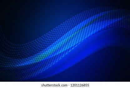 Dark BLUE vector texture with disks, lines. Glitter abstract illustration with connection of triangle structure. Pattern for futuristic ad, booklets.