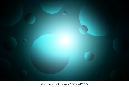 Dark BLUE vector texture with disks. Illustration with set of shining colorful abstract circles. Completely new template for your brand book.