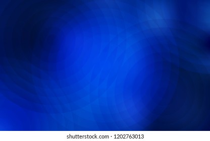 Dark BLUE vector texture with disks. Beautiful colored illustration with blurred circles in nature style. Pattern can be used for ads, leaflets.