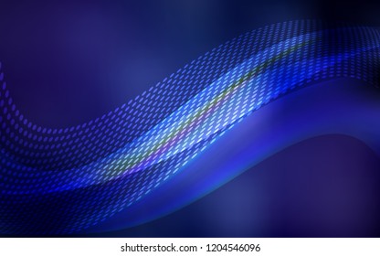 Dark BLUE vector texture with disks, lines. Modern abstract colorful illustration with spheres and lines. Pattern for textures of wallpapers.