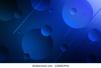 Dark BLUE vector texture with disks. Beautiful colored illustration with blurred circles in nature style. Pattern can be used for ads, leaflets.